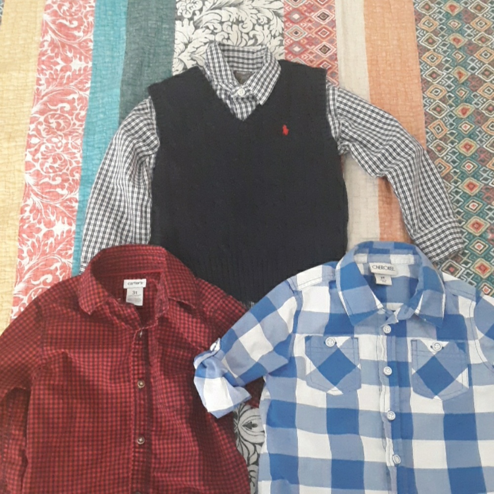 Toddler Boys Dress Shirt and Vest Bundle